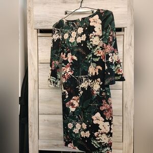 Calvin Klein Multicolor Floral Long Sleeve Dress